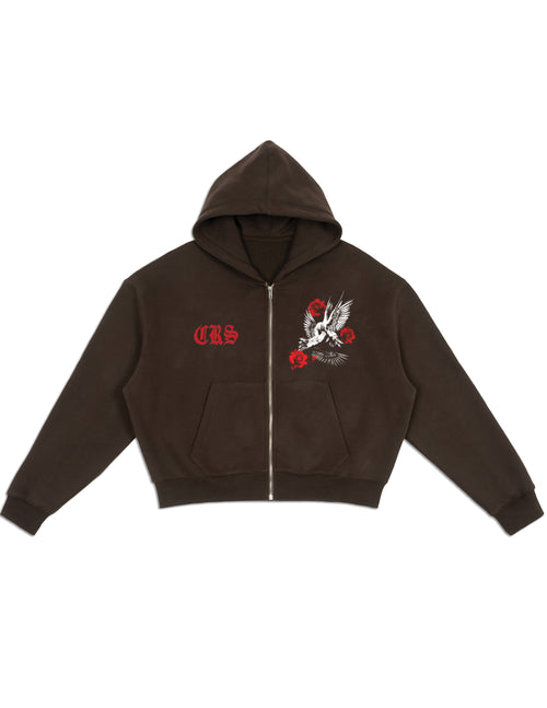"Doves & Roses" Zip Up Hoodie