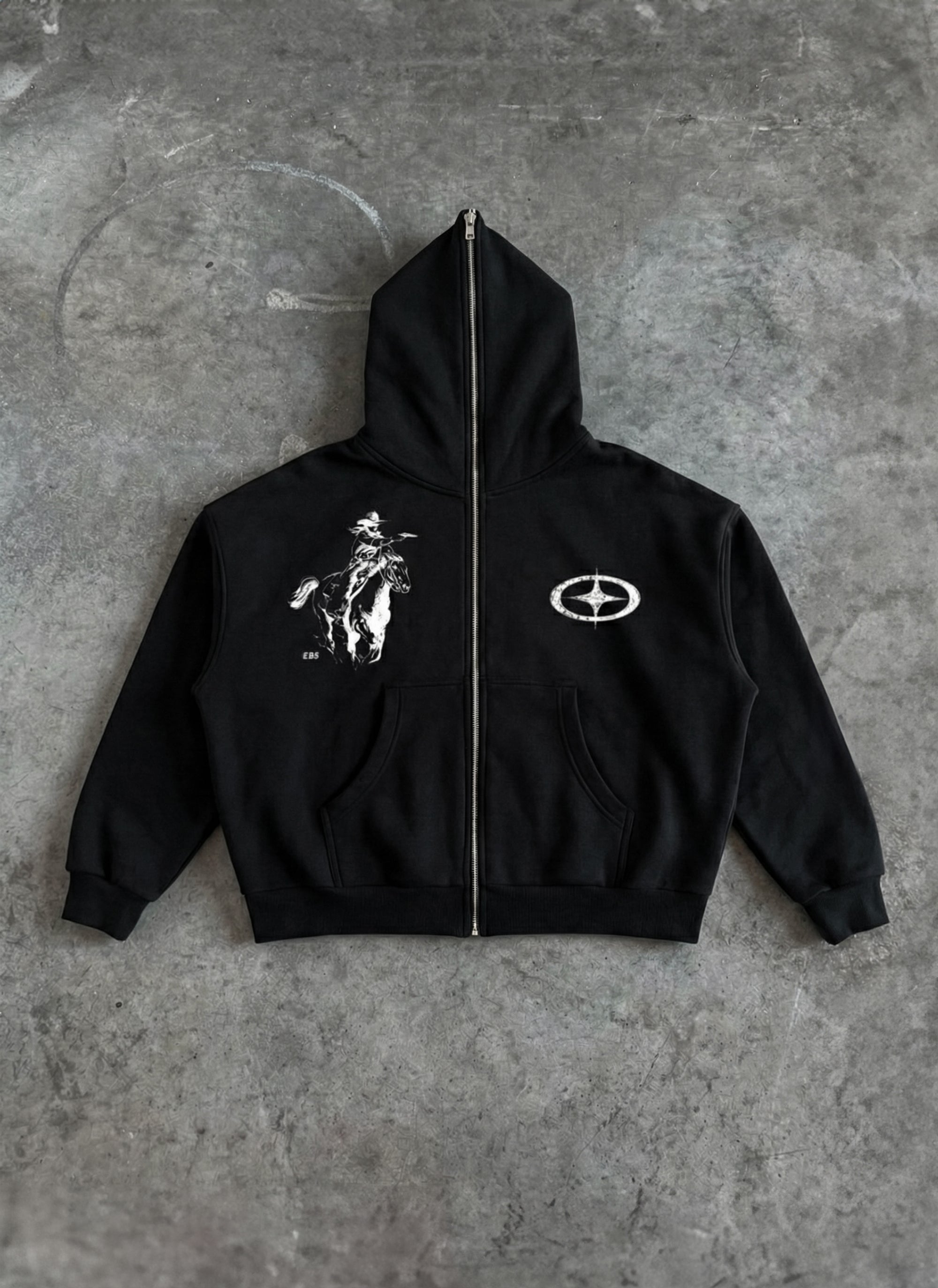 "Outlaw" Fleece Full Zip Hoodie