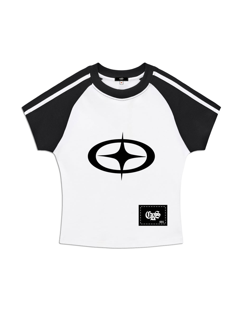 "Cross star" Bodycon Raglan Sleeve T-Shirt