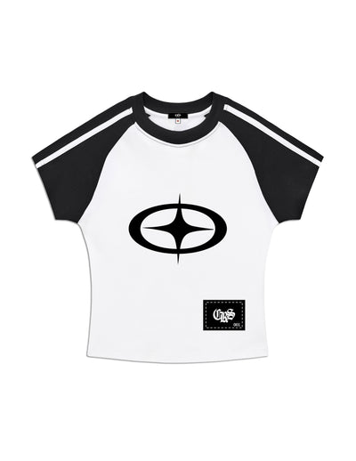 "Cross star" Bodycon Raglan Sleeve T-Shirt