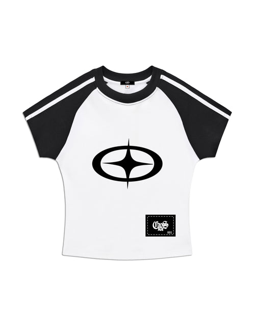 "Cross star" Bodycon Raglan Sleeve T-Shirt