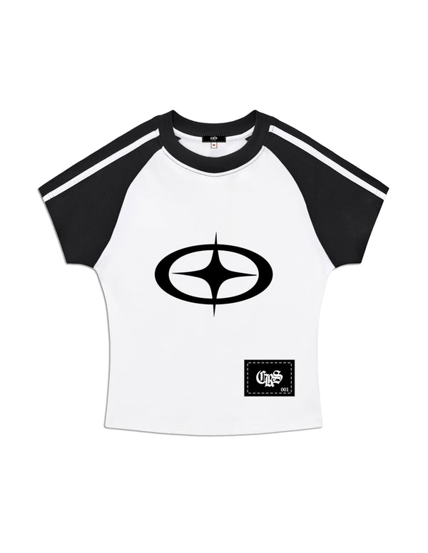 "Cross star" Bodycon Raglan Sleeve T-Shirt