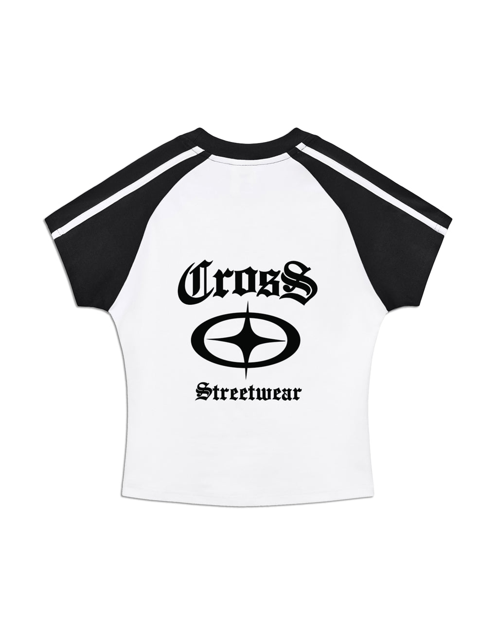 "Cross star" Bodycon Raglan Sleeve T-Shirt