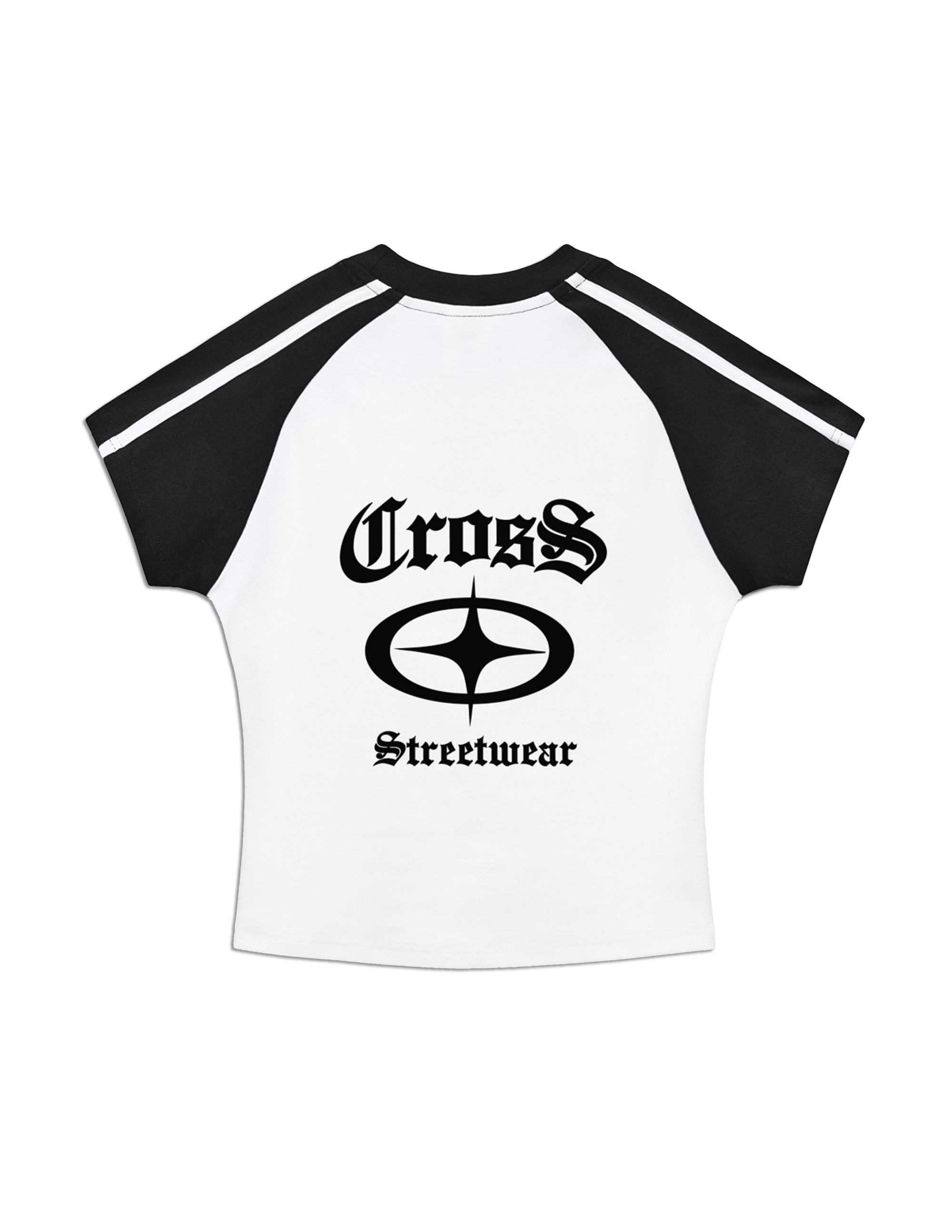 "Cross star" Bodycon Raglan Sleeve T-Shirt