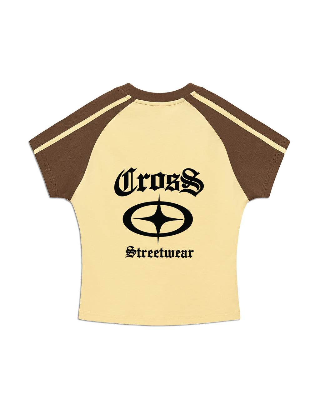 "Cross star" Bodycon Raglan Sleeve T-Shirt