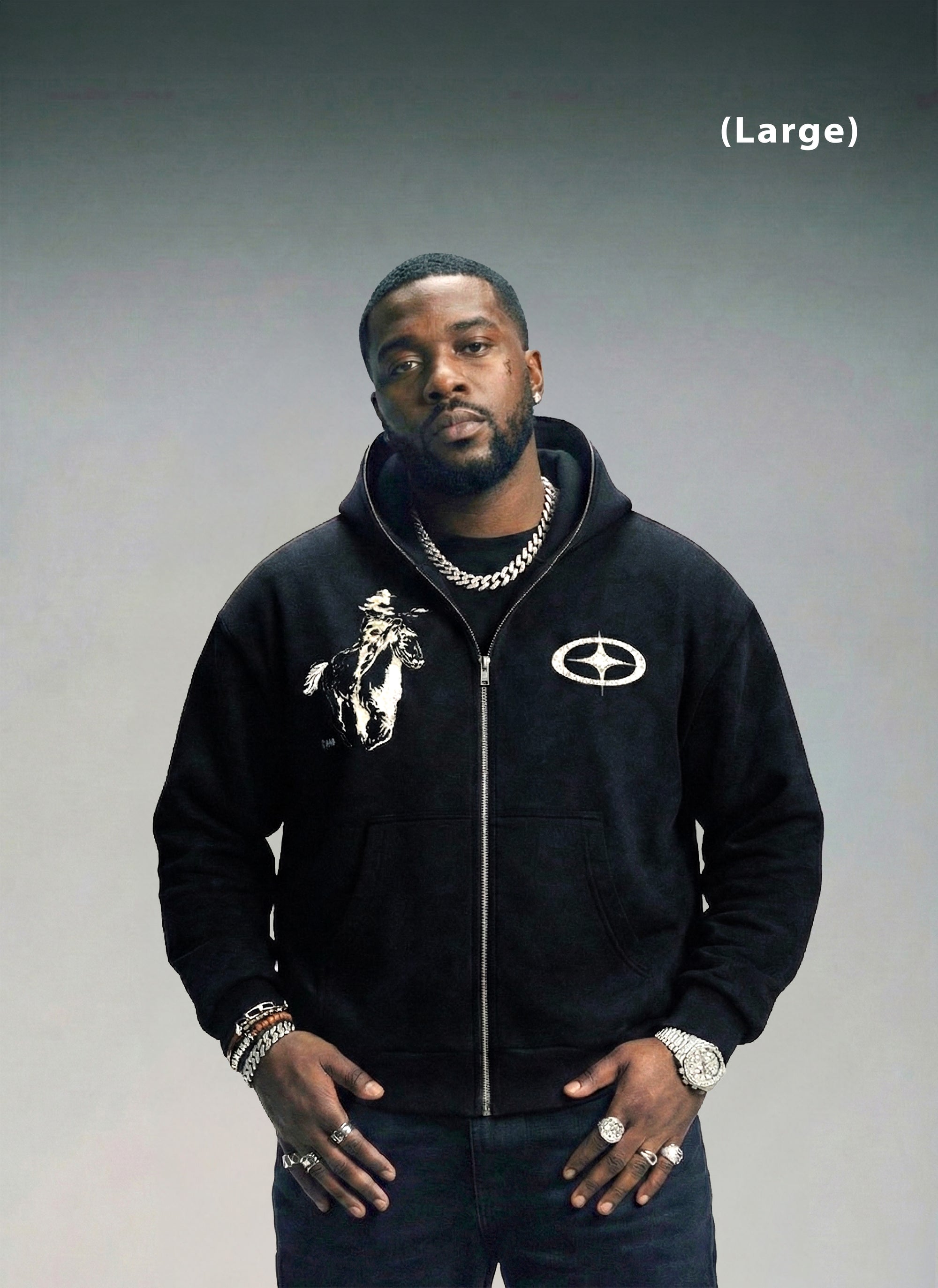 "Outlaw" Fleece Full Zip Hoodie