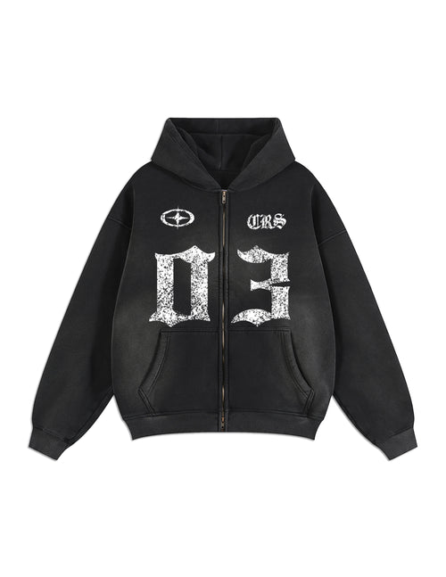 "03" Sun Faded  Zip-Up Hoodie
